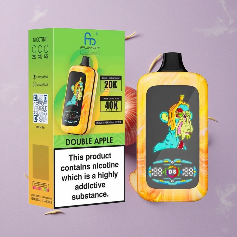 Kettős Alma Fumot Digital Monkey 40000 Böf 850 MAH Akkumulátor Dual Mesh Coil