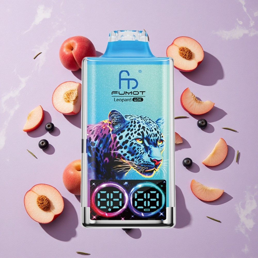 Barack-Málna Fumot Leopard 40000 Puffs Egyhasználatos E-cigaretta 0%, 2%, 3%, 5%% Nikotin, 700mAh Akkumulátor