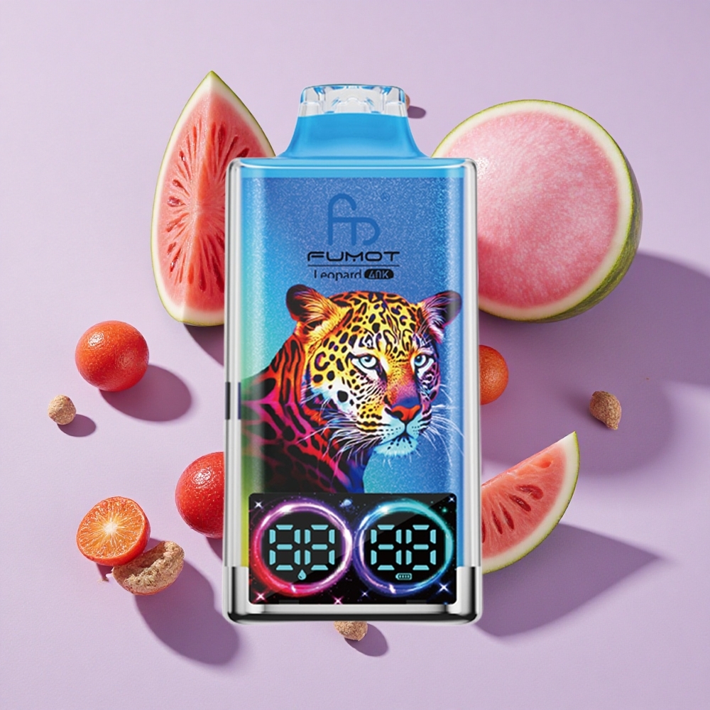 Görögdinnye Buborékrágó Fumot Leopard 40000 Puffs Eldobható E-cigaretta 700mAh Akkumulátor és Digitális Cső Olajteljesítmény-megjelenítés