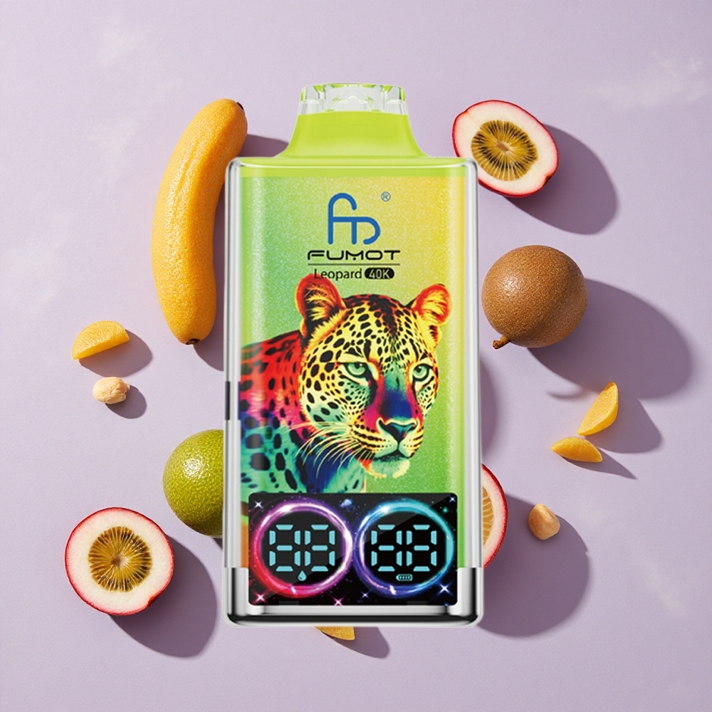 Kivi Szenvedély Gyümölcs Guava Fumot Leopard 40000 Belszívás Eldobható E-cigaretta 0%, 2%, 3%, 5% Nikotin 700mAh Akkumulátor