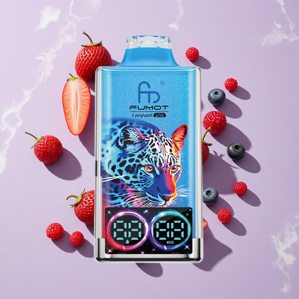Vegyesbogyók Fumot Leopard 40000 Puffs Eldobható E-cigaretta 0%, 2%, 3%, 5% Nikotin, 700mAh Akkumulátor