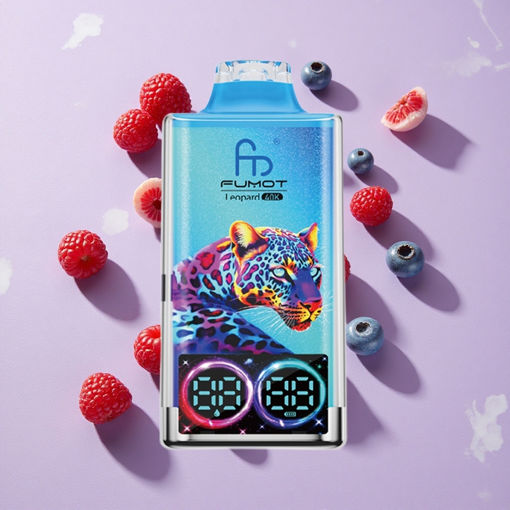 Áfonya Málna Fumot Leopard 40000 Puffs Egyszerhasználatos Vape 0%, 2%, 3%, 5% Nikotin, 700mAh Akkumulátor