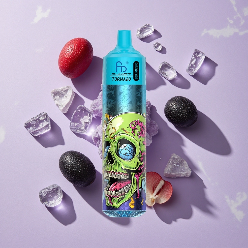 Fekete Jég Fumot RandM Tornado 30000 Puffs, Legfeljebb 30 000 slukk, 30ml előre töltött e-liquid
