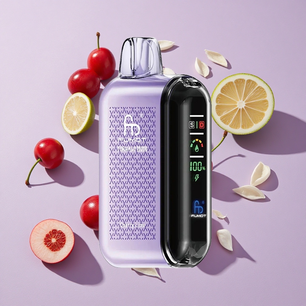 Cseresznye Málna Fumot Tornado 20000 Puffs 20ml E-liquid kapacitás 850mAh Akkumulátor