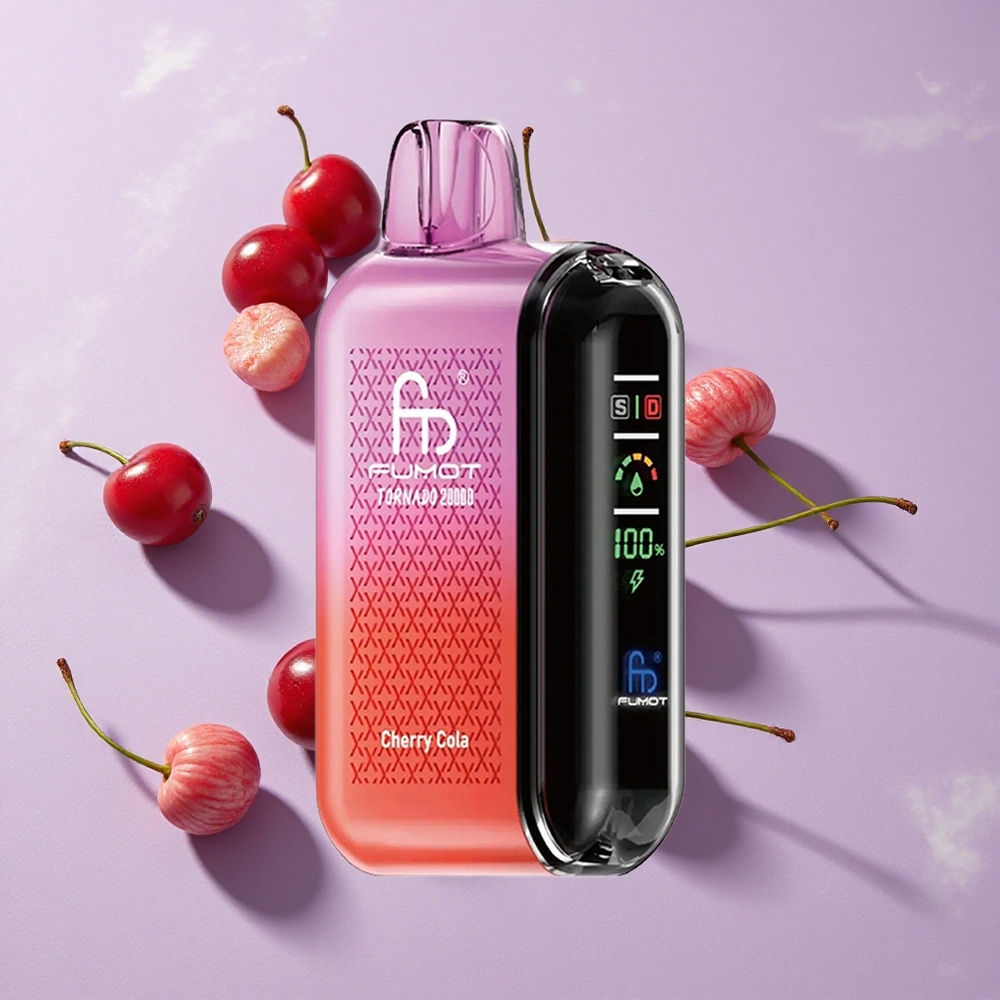 Cseresznyes Kóla Fumot Tornado 20000 Puffs 20ml E-liquid kapacitás és 850mAh feltölthető akkumulátor