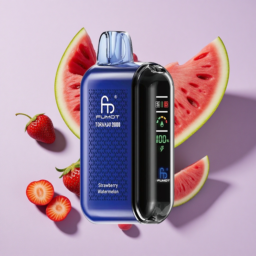 Eper görögdinnye Fumot Tornado 20000 Puffs 20ml E-liquid kapacitás 850mAh újratölthető akkumulátor