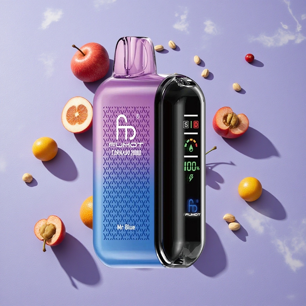 Kék Fumot Tornado 20000 Puffs Eldobható E-cigaretta 20ml E-liquid Kapacitás 850mAh Tölthető Akkumulátor