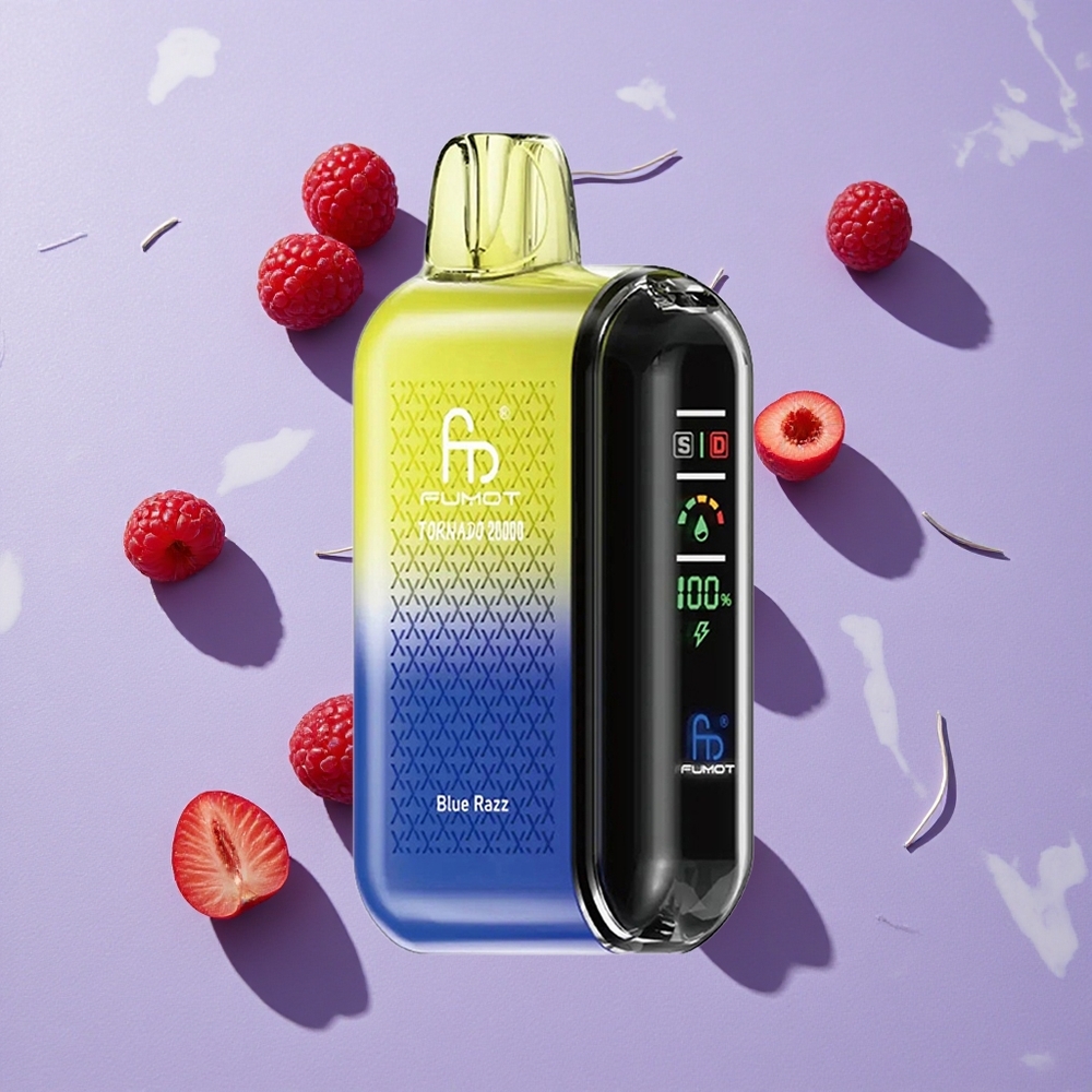Kék Áfonya Fumot Tornado 20000 Puffs Dual Mesh Coil és 850mAh Újratölthető Akkumulátor