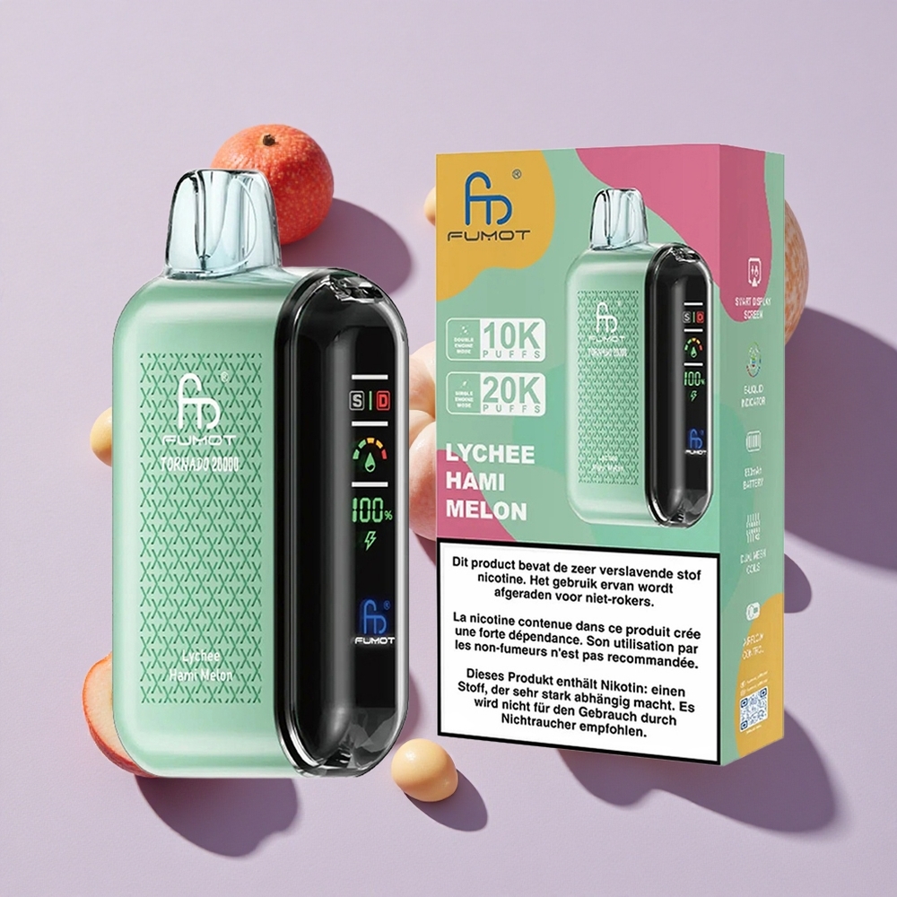 Lychee Kínai Dinnye Fumot Tornado 20000 Puffs Smart Display Airflow Control
