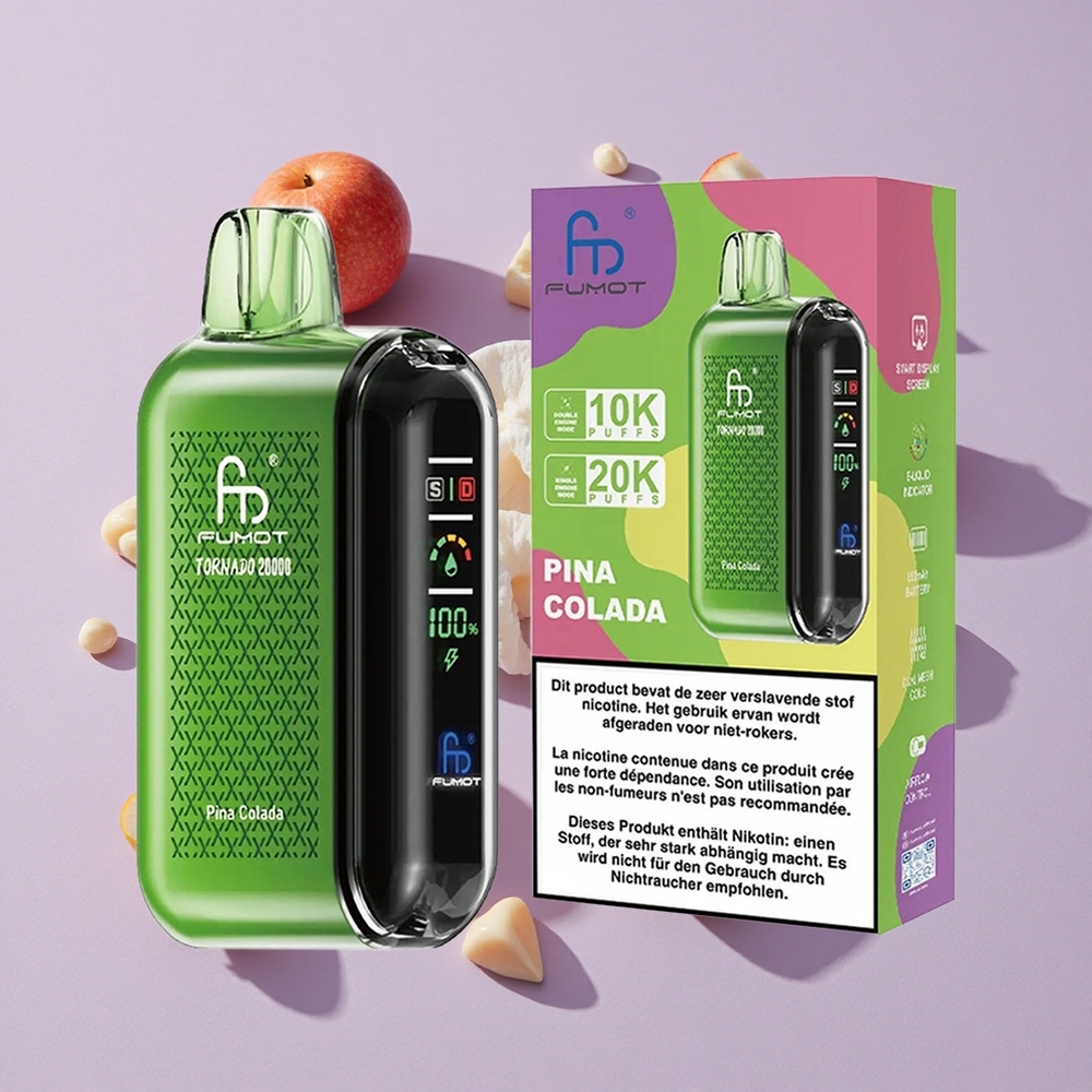 Pina Colada íz Fumot Tornado 20000 Puffs Dual Mesh Coil és Smart Display