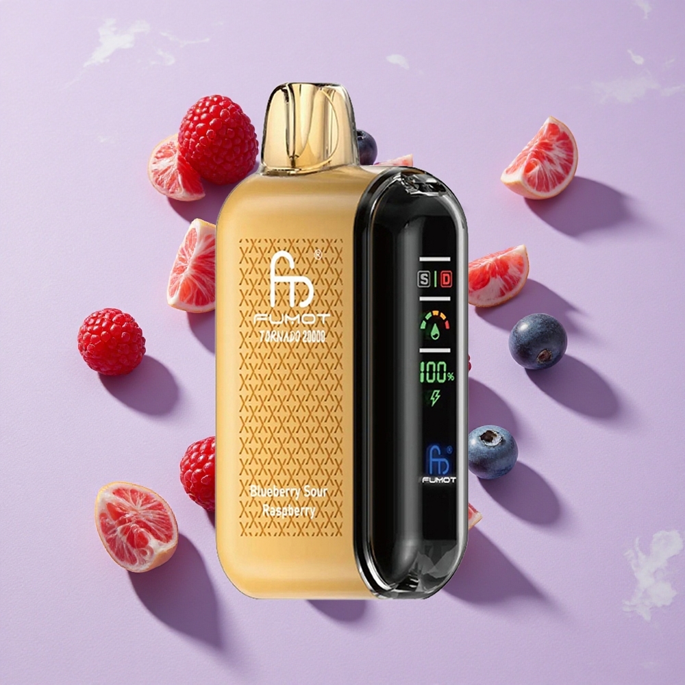 Áfonya-Savanyú Málna Fumot Tornado 20000 Löket Dual Mesh Coil és 20ml E-liquid Kapacitás