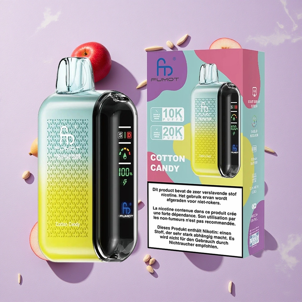 Áfonya ízű cukorkavatt Fumot Tornado 20000 Fuvola 20ml E-légy kapacitás 850mAh feltöltött akkumulátor
