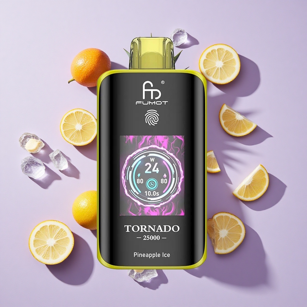 Ananász Jég Fumot Tornado 25000 Puffs 700mAh Tölthető Akkumulátor 20ml Előre Töltött E-liquid