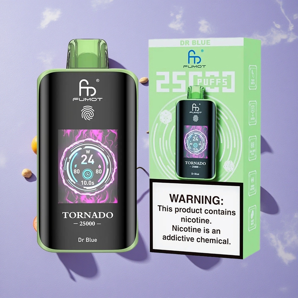 Dr Kék Fumot Tornado 25000 Puffs HD Kijelző, 700mAh Újratölthető Akkumulátor