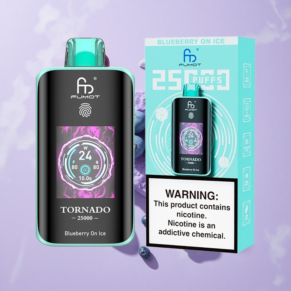 Eperjég Fumot Tornado 25000 Puffs 700mAh újratölthető akkumulátor 20ml előre feltöltött e-liquid