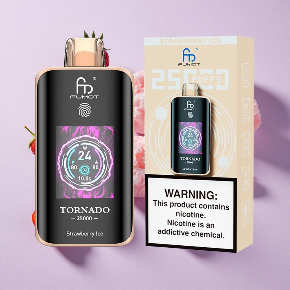 Eperjég Fumot Tornado 25000 Puffs HD Kijelző, 700mAh Tölthető Akkumulátor