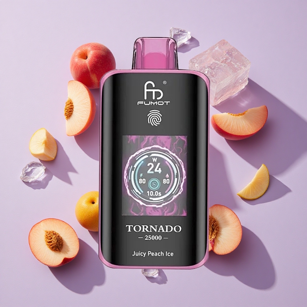 Juices Sárgabarack Jég Fumot Tornado 25000 Puffs 700mAh feltölthető akkumulátor 20ml előre töltött e-liquid