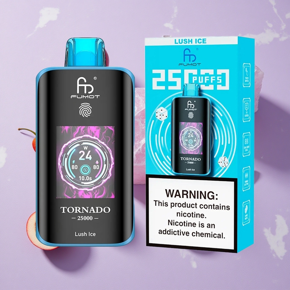 Ízes Lush Ice Fumot Tornado 25000 Puffs 700mAh feltölthető akkumulátor 20ml előre feltöltött e-liquiddel