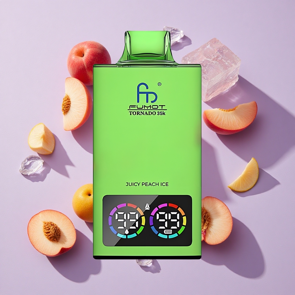 Juicy Peach Jég Fumot Tornado 35000 Eldobható E-cigaretta 15ml E-lé 35000 Szájrántás