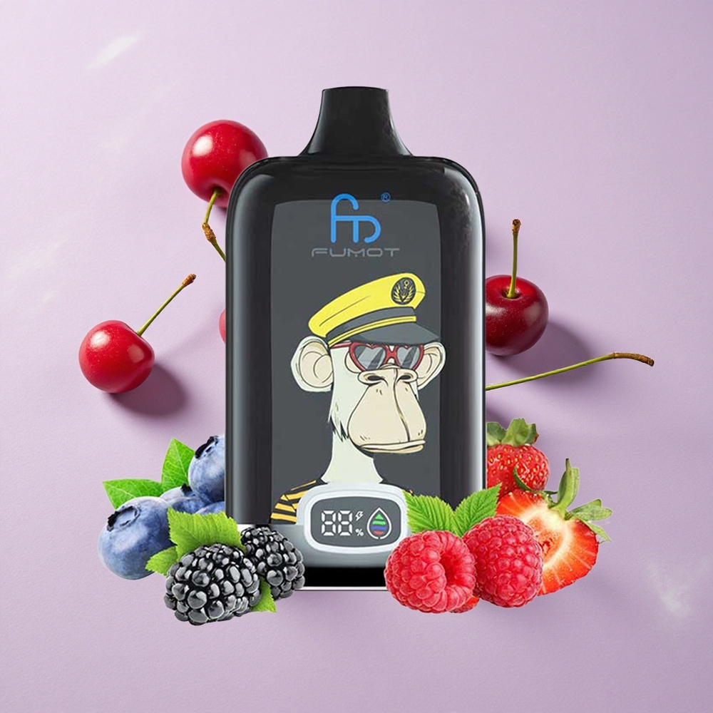 Cseresznye Fumot Tornado Digital Box 12000 Puffs Eldobható e-cigaretta 20ml E-liquid és 550mAh Tölthető akkumulátor
