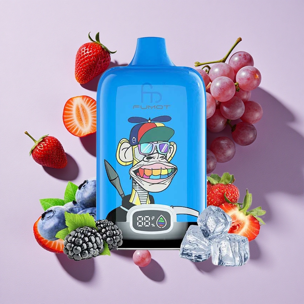 Eper Szőlő Fumot Tornado Digital Box 12000 Puffs eldobható e-cigaretta 20ml E-Liquid és 550mAh tölthető akkumulátor