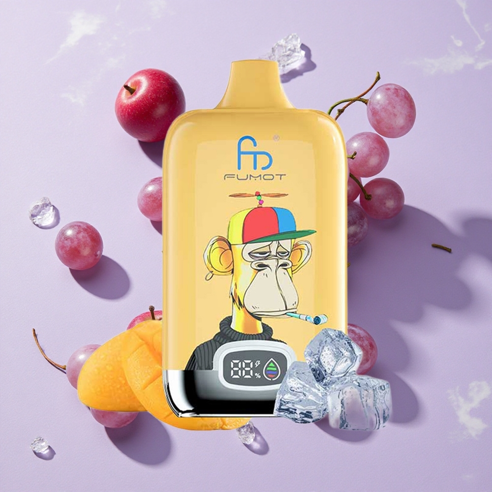 Szőlő Jég Fumot Tornado Digital Box 12000 Puffs eldobható e-cigaretta 20ml E-Liquid, 550mAh feltölthető akkumulátor