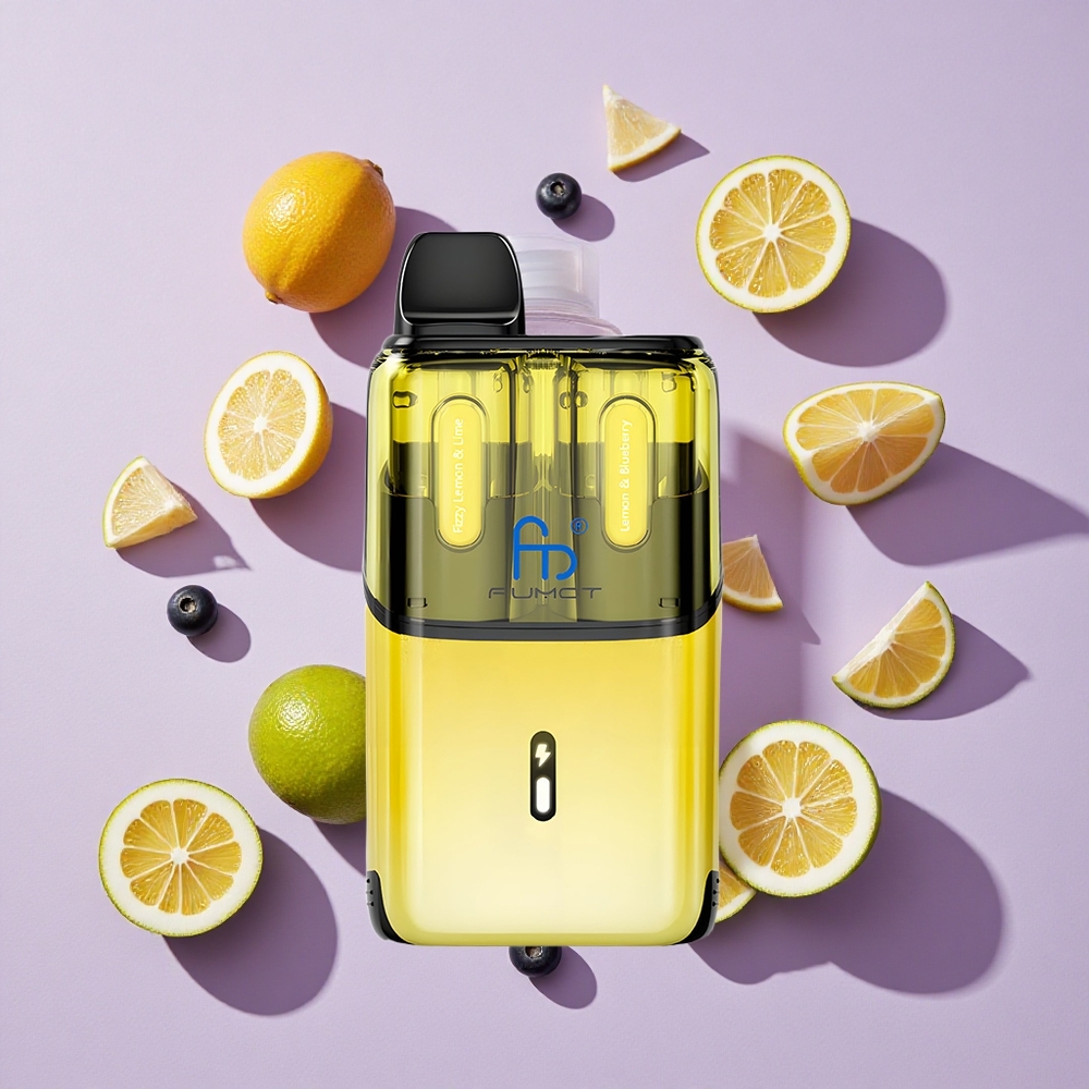 Füstös Citrom & Málna Fumot Ultra T32000 Eldobható E-Cigi akár 32000 sárvány 800mAh Akku és 24ml E-Liquid