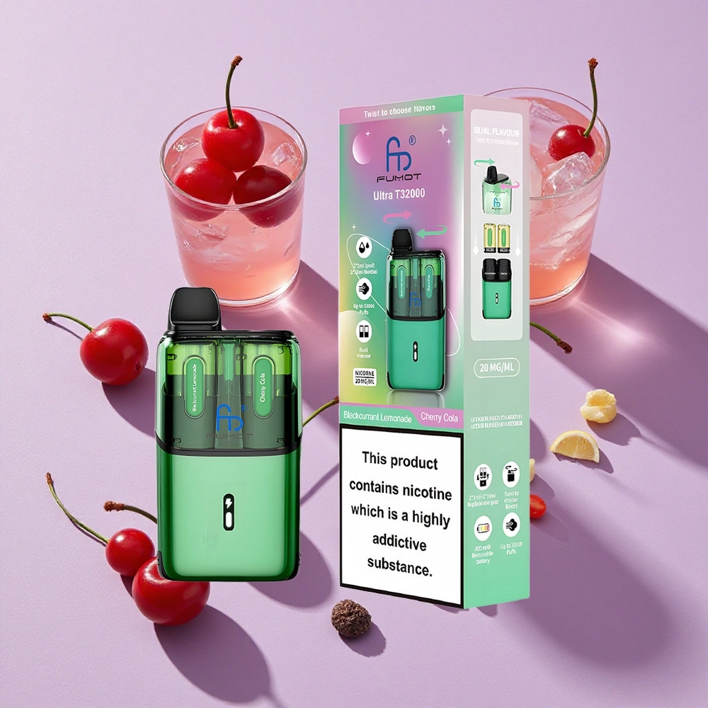 Feketeribizlimonádé - Cseresznyés kóla Fumot Ultra T32000 eldobható e-cigaretta 32000 szaft / 800mAh akkumulátor