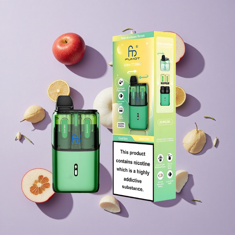 Hűvös Menta - Körömvirág Menta Fumot Ultra T32000 Eldobható E-cigaretta 32000 Puffspuff és 800mAh Akkumulátor