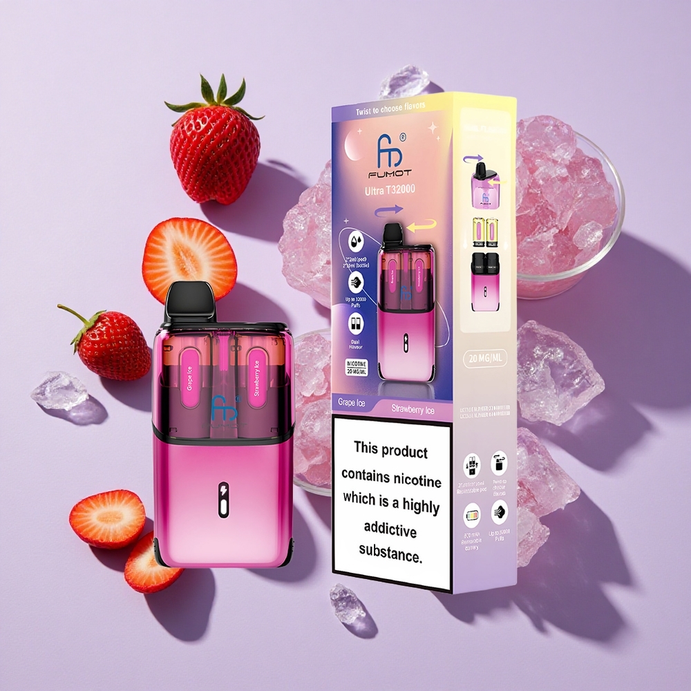Szőlő Jég - Eper Jég Fumot Ultra T32000 Eldobható Vape 32000 Puffstel és 800mAh Akkumulátorral