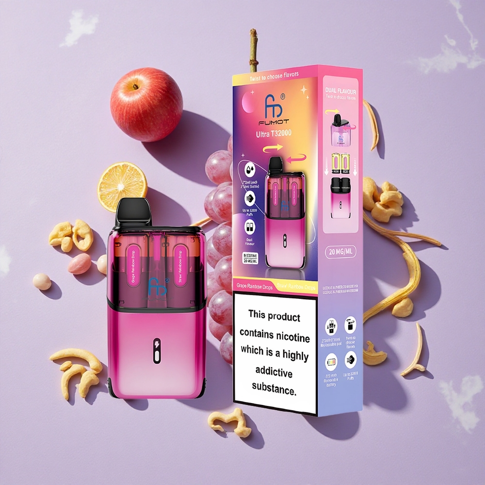 Szőlő Szivárványcseppek - Eper Szivárványcseppek Fumot Ultra T32000 Eldobható Vape 32000 Slukk és 24ml E-Likvid