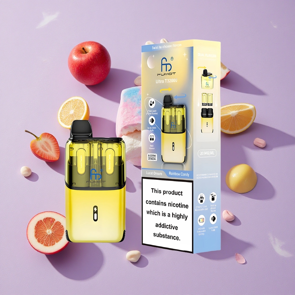 Szivárványos Cukorka Fumot Ultra T32000 Eldobható E-cigaretta 32000 Puffskör és 24ml E-liquid