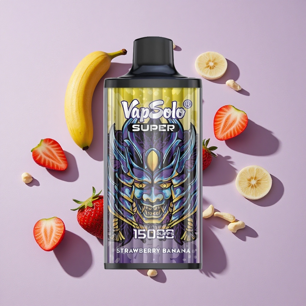 Eper Banán Vapsolo Super 15000 Puffs eldobható e-cigaretta 40ml e-liquid és 850mah Mesh Coil