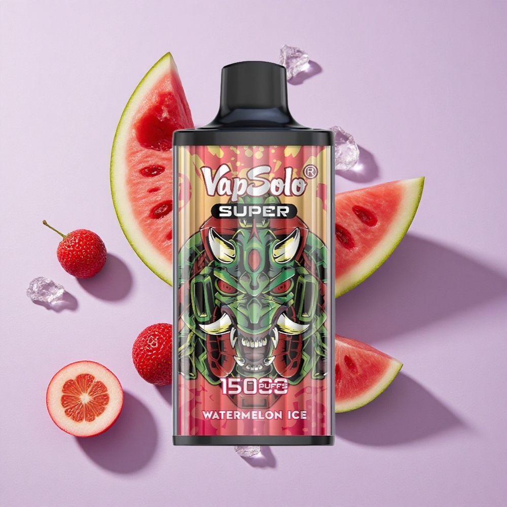 Görögdinnye Jég Vapsolo Super 15000 Puffs eldobható e-cigaretta 40ml e-liquid, 850mAh Mesh Coil