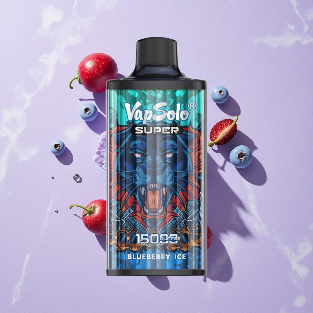 Kékáfonya Jég Vapsolo Super 15000 Puffs eldobható e-cigaretta 40ml e-liquid és 850mah Mesh Coil