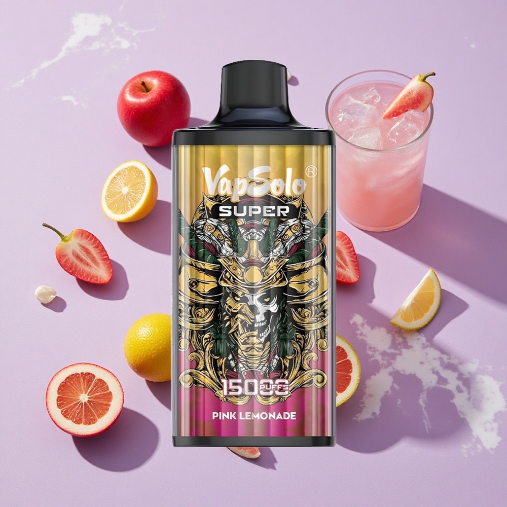 Szuper Rózsaszín Limonádé Vapsolo Super 15000 Puffs eldobható e-cigaretta, 40ml E-Liquid, 850mAh Mesh Coil