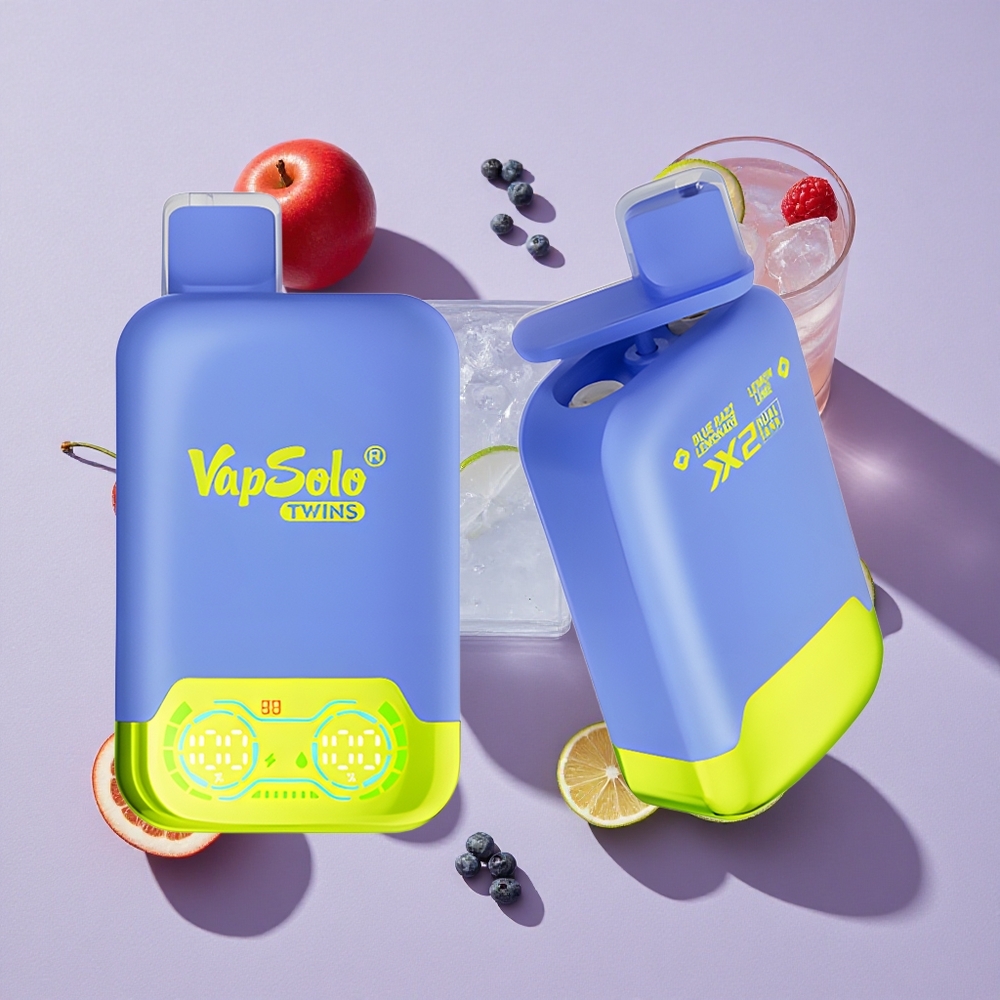Kék Málna Limonádé & Citrom Lime Vapsolo Twins 20000 Puffs Doboz mérete: 51 x 29 x 94,9 mm, E-liquid: 40 ml