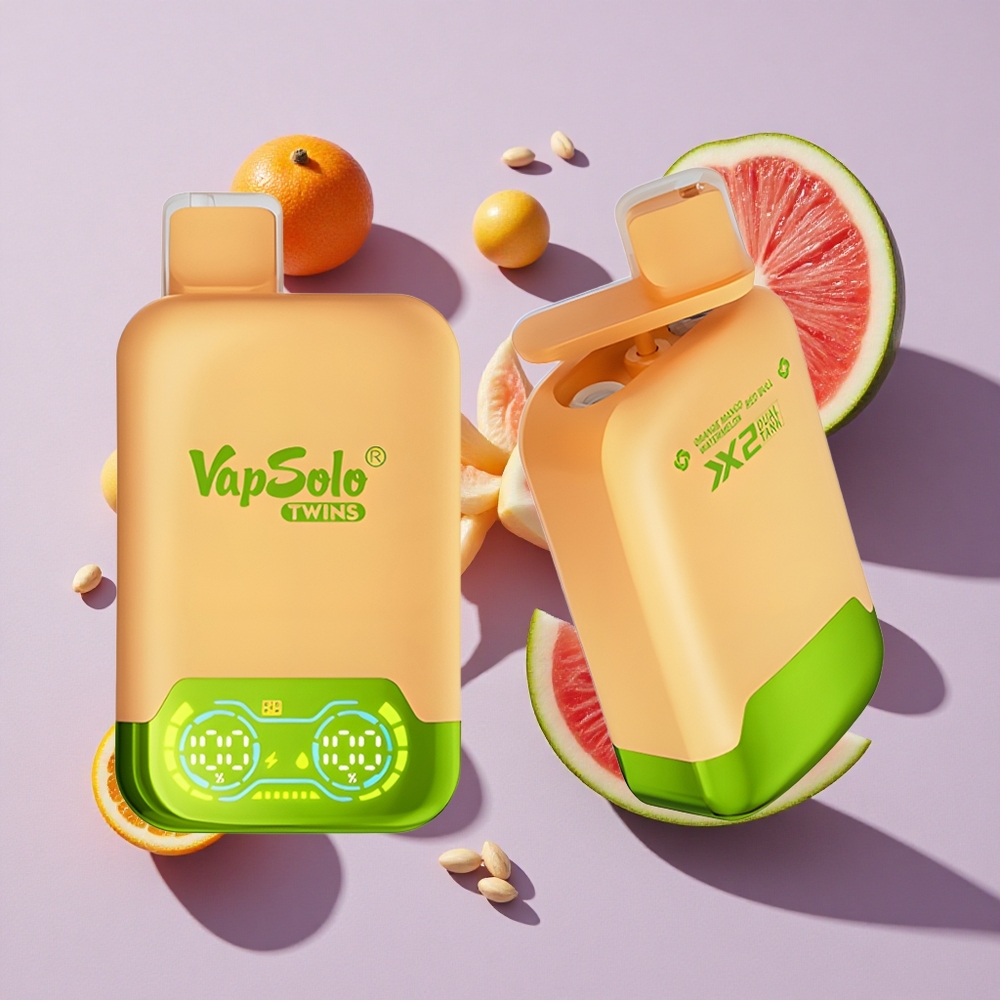 Narancs Mango Görögdinnye & Red Bull Vapsolo Twins 20000 Puffs Elszívható E-cigaretta, 40 ml E-liquid, 2 Olajtartály