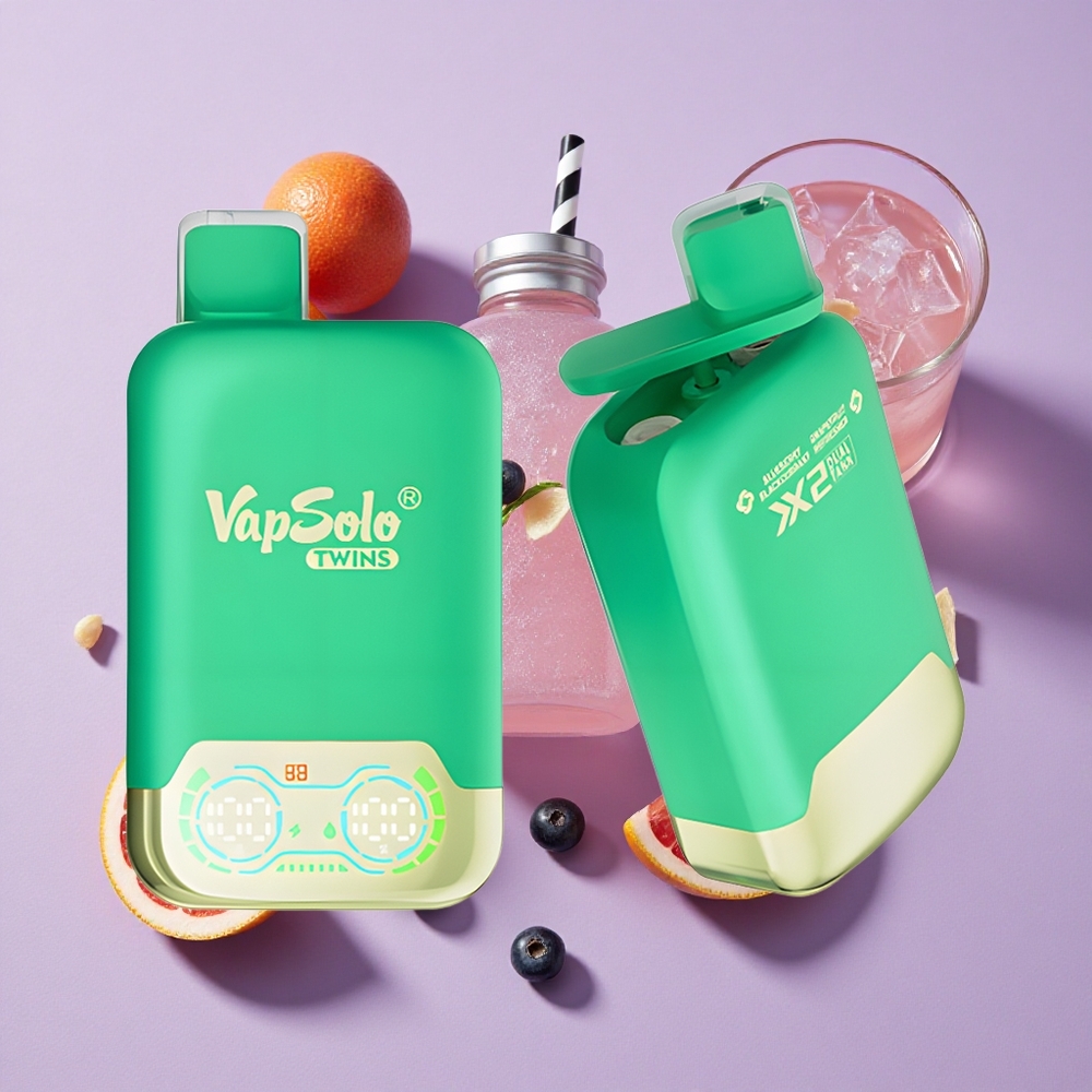 Áfonya-Ribizli & Grépfrút Vapsolo Twins 20000 Puffs Egyszerhasználatos E-cigaretta, 40 ml E-liquid, Típus-C töltés