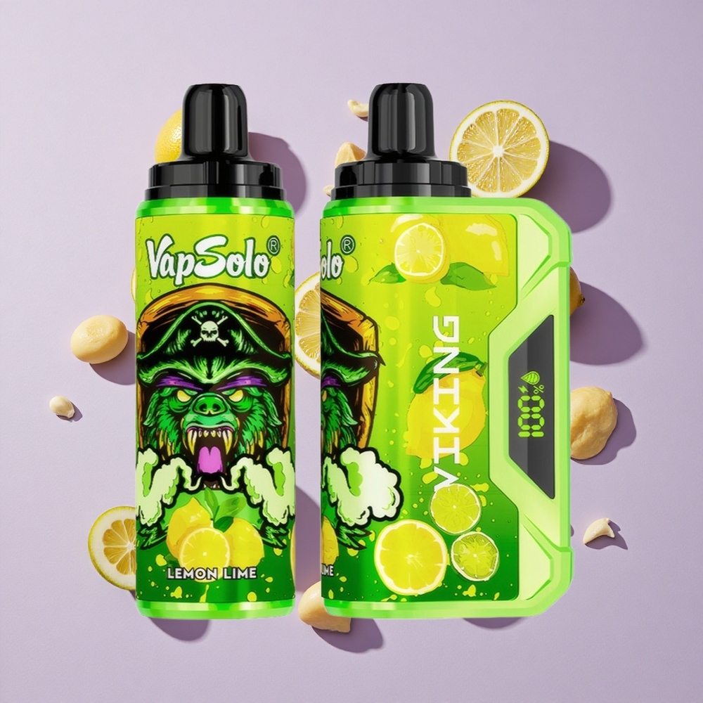 Citrom-Lime VapSolo VIKING 12000 Puffs eldobható e-cigaretta, 22ml e-liquide, 20 mg/ml & 50 mg/ml nikotin