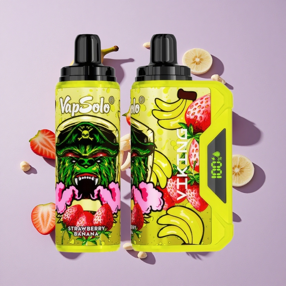 Eper-Barack VapSolo VIKING 12000 Puffs Egyszer használatos E-cigaretta, 22ml E-liquid, 20 mg/ml & 50 mg/ml Nikotin
