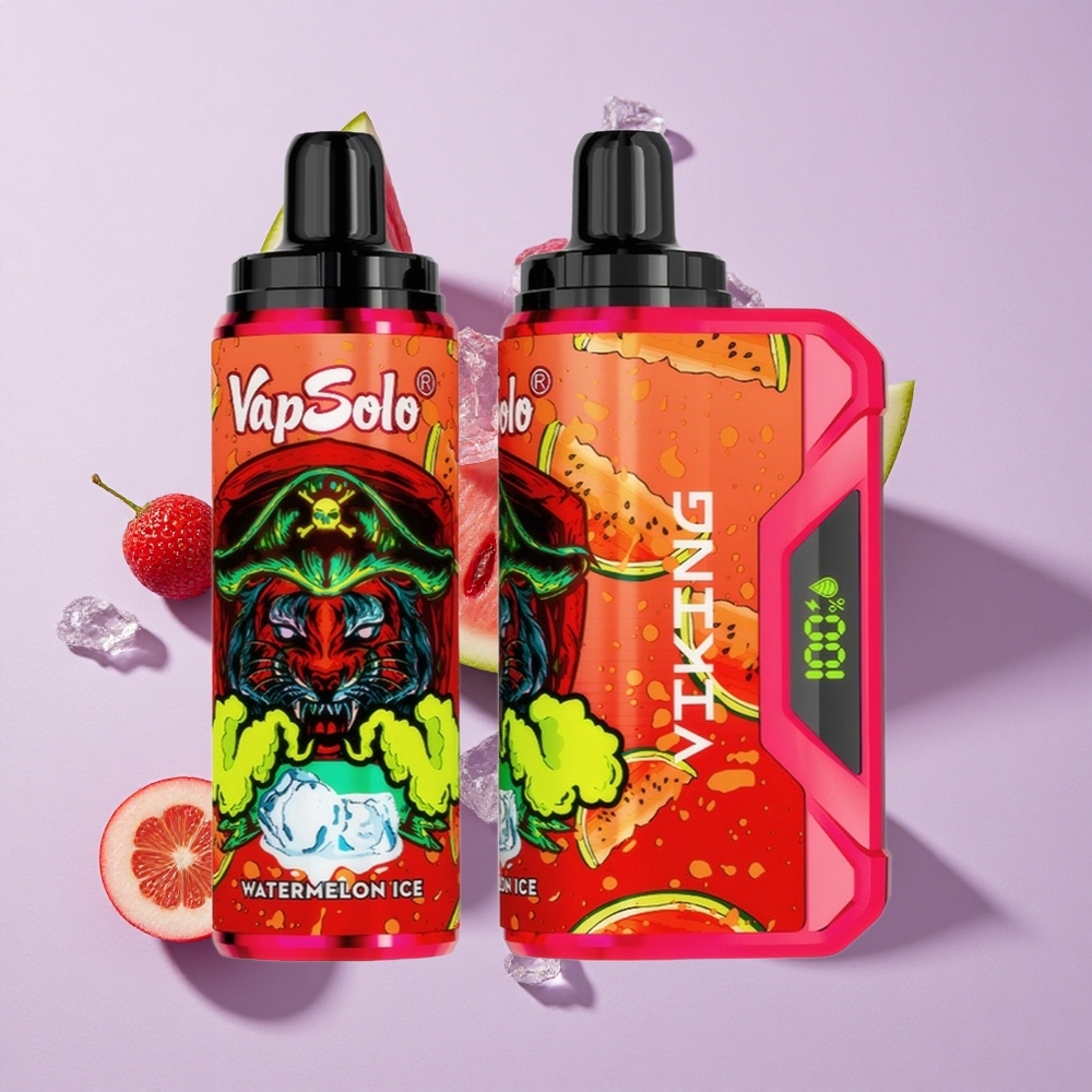 Görögdinnye Jég VapSolo VIKING 12000 Puffs Eldobható E-cigaretta 22ml E-liquid & Type-C Töltés