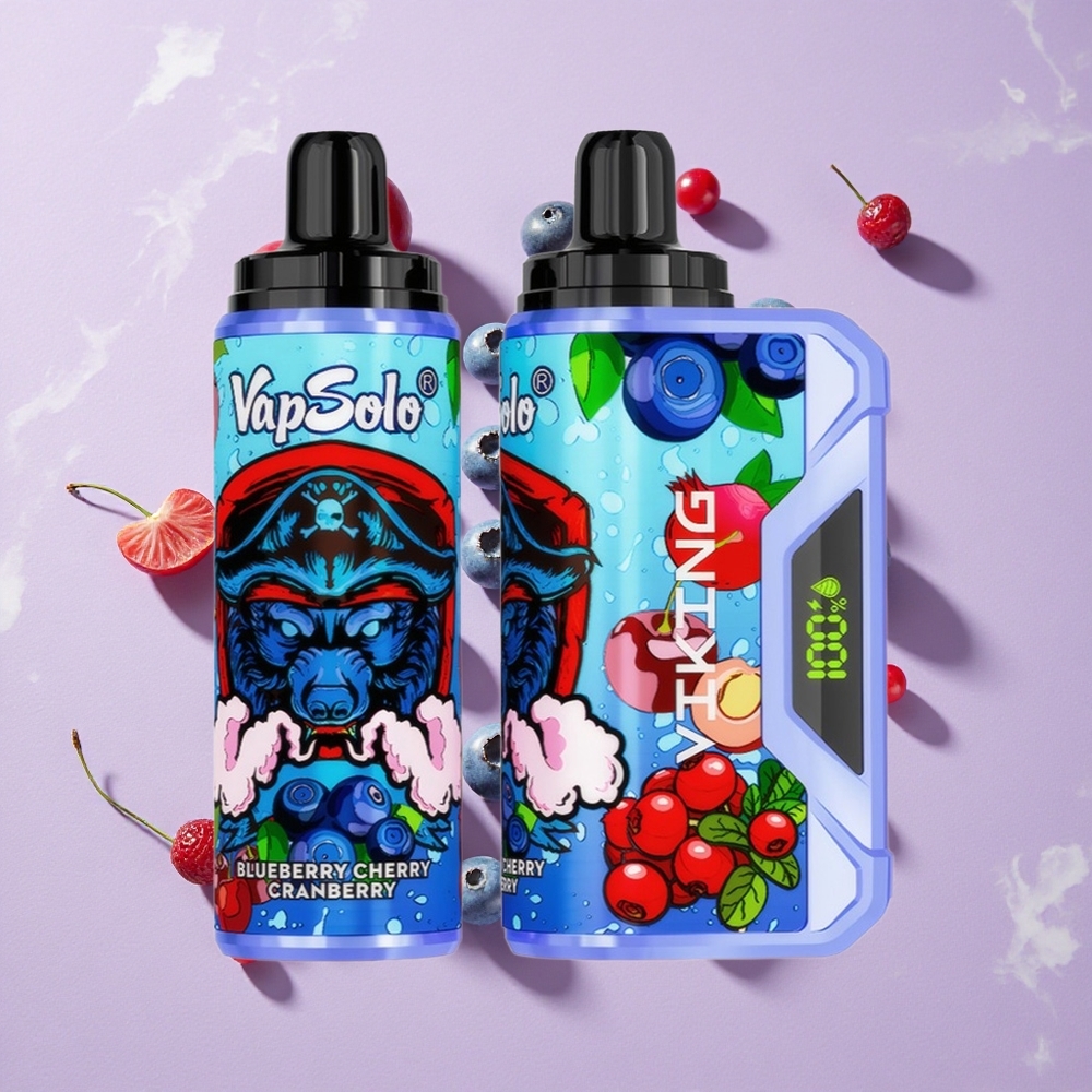 Áfonya Cseresznye Vámpán VapSolo VIKING 12000 Puffs Eldobható E-cigaretta 22ml E-liquid 20 mg/ml & 50 mg/ml Nikotin erősség