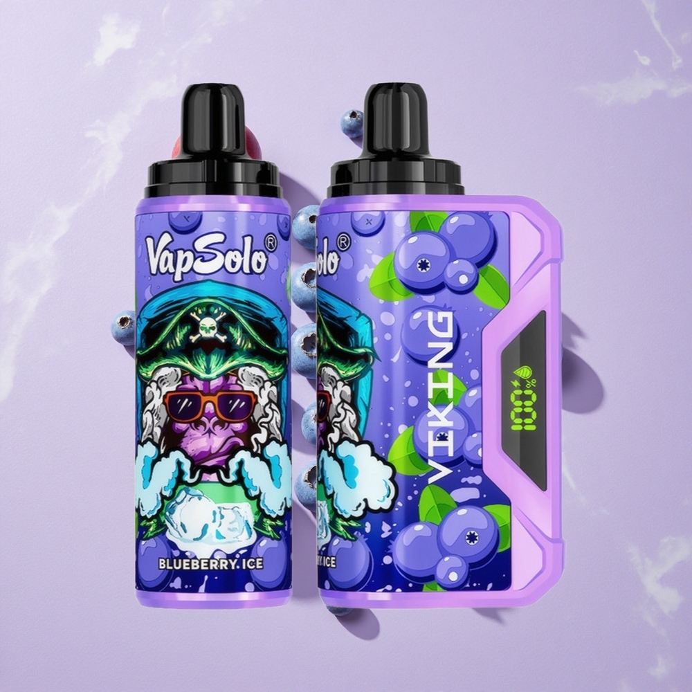 Áfonya VapSolo VIKING 12000 Puffs Eldobható E-cigaretta – Puffok: Akár 12000, E-liquid: 22ml