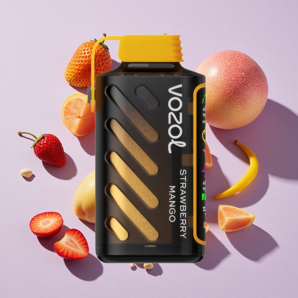 Eper-Mangó VOZOL Gear Power 20000 Puffs Eldobható E-cigaretta Teljes Képernyős Megjelenítés és 20mL Előre Töltött E-liquid Tartalom