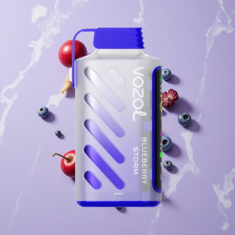 Kékáfonya Vihar VOZOL Gear Power 20000 Puffs Teljes Kijelzős Kijelző és Duális Mesh Coil