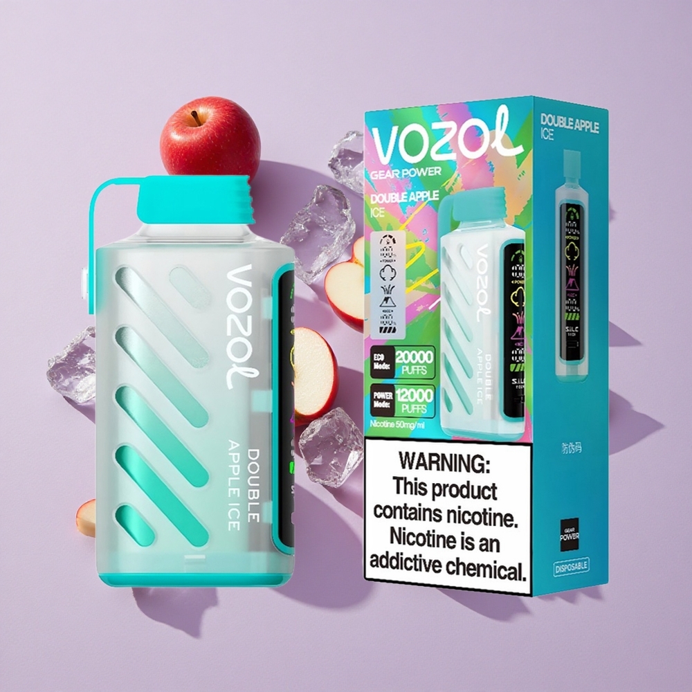 Kettős Alma Jég VOZOL Gear Power 20000 Puffs ECO Mód Puffok: 20000 Puffs Tele Térképernyős Kijelző