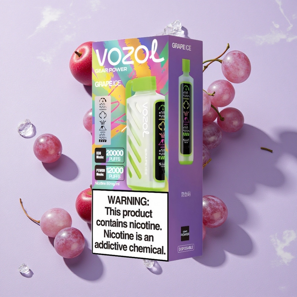 Szőlő Jég VOZOL Gear Power 20000 Puffs ECO Mód Puffok: 20000 Puffs Tele Töltetett E-Likvid Kapacitás: 20mL
