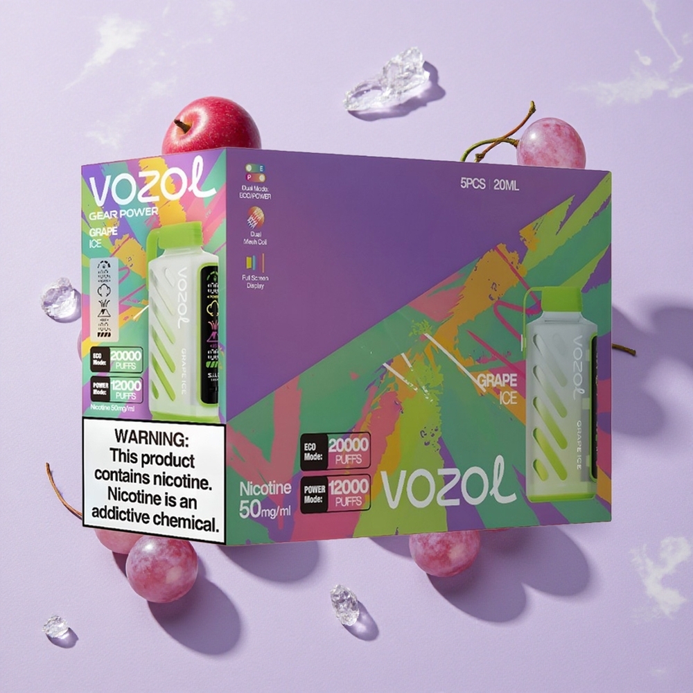 Szőlő Jég VOZOL Gear Power 20000 Puffs ECO Mód Puffok: 20000 Puffs Tele Töltetett E-Likvid Kapacitás: 20mL