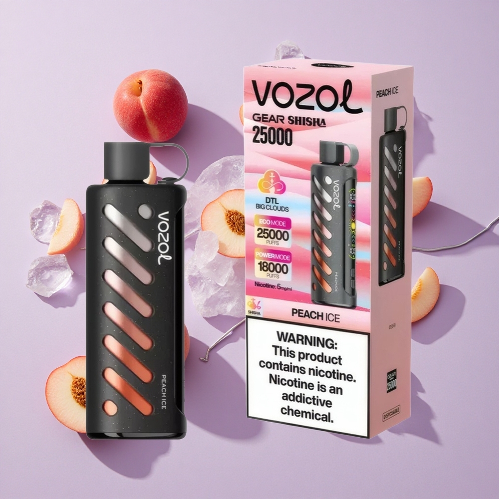 Barackjég VOZOL Gear Shisha 25000 Puffs eldobható e-cigaretta, 30 ízletes íz, 1000mAh akkumulátor